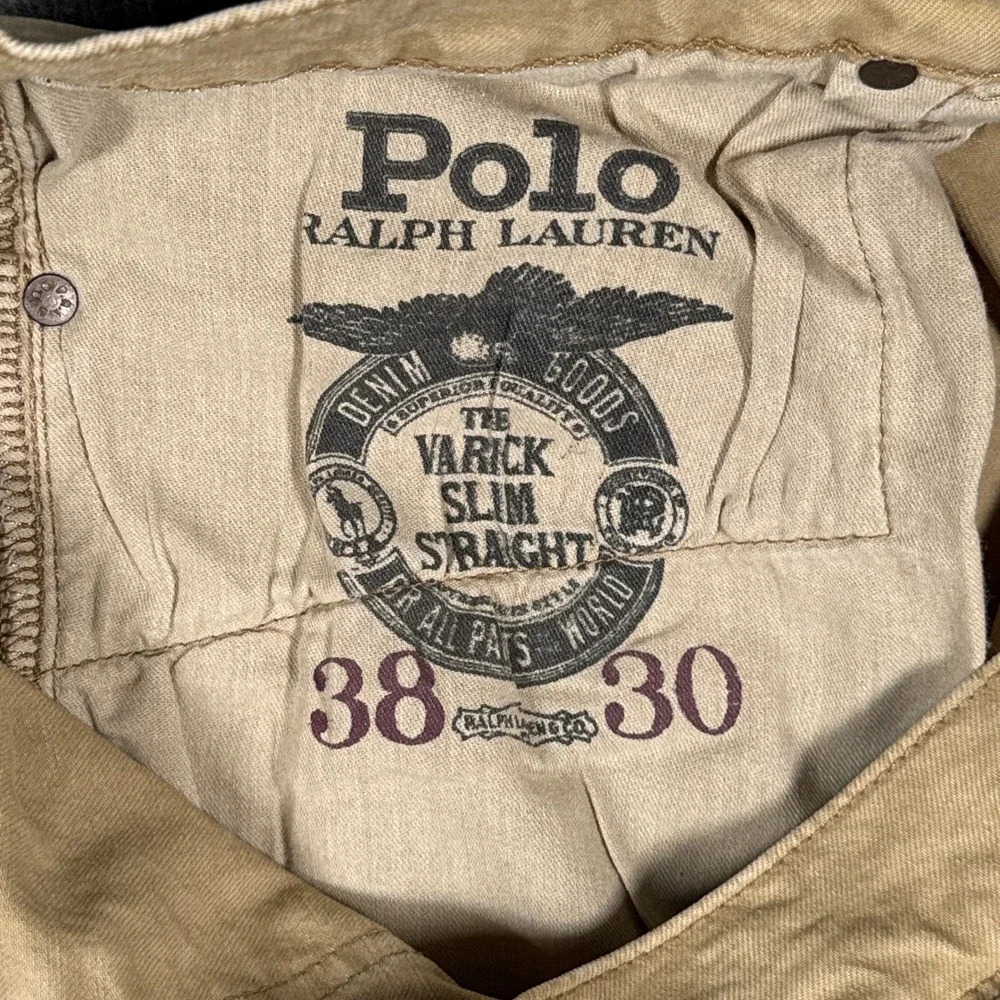 NWOT Polo Ralph Lauren Varick Slim Straight Jeans Mens 38x30 Beige Stretch Pants